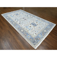 Load image into Gallery viewer, 8&#39;x13&#39;9&quot; Daisy White, Denser Weave, Oushak With Floral Motifs, Hand Knotted, Natural Wool, Wide Gallery Size, Oriental Rug FWR60522