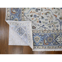 Load image into Gallery viewer, 8&#39;x13&#39;9&quot; Daisy White, Denser Weave, Oushak With Floral Motifs, Hand Knotted, Natural Wool, Wide Gallery Size, Oriental Rug FWR60522