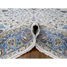 Load image into Gallery viewer, 8&#39;x13&#39;9&quot; Daisy White, Denser Weave, Oushak With Floral Motifs, Hand Knotted, Natural Wool, Wide Gallery Size, Oriental Rug FWR60522