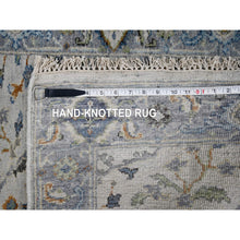 Load image into Gallery viewer, 2&#39;5&quot;x7&#39;9&quot; Pearl White, Denser Weave, Oushak With Floral Motifs, Pure Wool, Hand Knotted, Runner, Oriental Rug FWR60528
