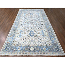 Load image into Gallery viewer, 8&#39;10&quot;x16&#39; Pearl White, Oushak With Floral Motifs, Denser Weave, Hand Knotted, Natural Wool, Wide Gallery Size, Oriental Rug FWR60552