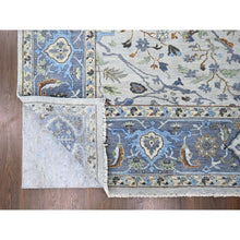 Load image into Gallery viewer, 8&#39;10&quot;x16&#39; Pearl White, Oushak With Floral Motifs, Denser Weave, Hand Knotted, Natural Wool, Wide Gallery Size, Oriental Rug FWR60552