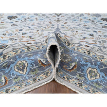 Load image into Gallery viewer, 8&#39;10&quot;x16&#39; Pearl White, Oushak With Floral Motifs, Denser Weave, Hand Knotted, Natural Wool, Wide Gallery Size, Oriental Rug FWR60552
