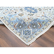 Load image into Gallery viewer, 8&#39;10&quot;x16&#39; Pearl White, Oushak With Floral Motifs, Denser Weave, Hand Knotted, Natural Wool, Wide Gallery Size, Oriental Rug FWR60552