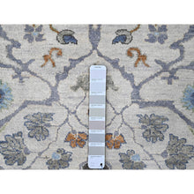 Load image into Gallery viewer, 8&#39;10&quot;x16&#39; Pearl White, Oushak With Floral Motifs, Denser Weave, Hand Knotted, Natural Wool, Wide Gallery Size, Oriental Rug FWR60552