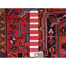 Load image into Gallery viewer, 8&#39;7&quot;x10&#39;10&quot; Pomegranate Red, Hand Knotted Evenly Worn Pure Wool, Old Persian Heriz, Good Condition, Sides And Ends Professionally Secured And Cleaned, Sheared Low, Oriental Rug FWR600