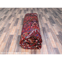 Load image into Gallery viewer, 8&#39;7&quot;x10&#39;10&quot; Pomegranate Red, Hand Knotted Evenly Worn Pure Wool, Old Persian Heriz, Good condition, Sides and Ends Professionally Secured and Cleaned, Sheared Low, Oriental Rug Sh100 FWR600