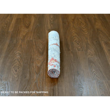 Load image into Gallery viewer, 2&#39;x3&#39; Burnt Orange with Coin Gray, Wool and Silk, Abstract with Fire Mosaic Design, Hand Knotted, Mat, Oriental Rug FWR60618