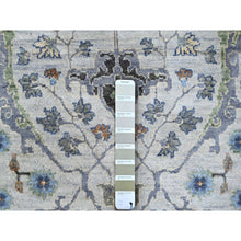 Load image into Gallery viewer, 5&#39;9&quot;x11&#39;10&quot; Pearl White, Oushak With Floral Motifs, Pure Wool, Hand Knotted, Denser Weave, Gallery Size Wide Runner, Oriental Rug FWR60648