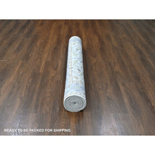 Load image into Gallery viewer, 5&#39;9&quot;x11&#39;10&quot; Pearl White, Oushak With Floral Motifs, Pure Wool, Hand Knotted, Denser Weave, Gallery Size Wide Runner, Oriental Rug FWR60648