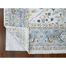Load image into Gallery viewer, 10&#39;x10&#39; Chiffon White, Hand Knotted, Denser Weave, Oushak with Floral Motifs, Pure Wool, Square, Oriental Rug FWR60660
