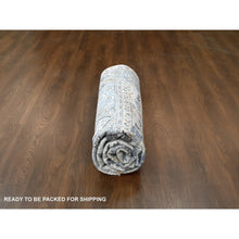 Load image into Gallery viewer, 10&#39;x10&#39; Chiffon White, Hand Knotted, Denser Weave, Oushak with Floral Motifs, Pure Wool, Square, Oriental Rug FWR60660