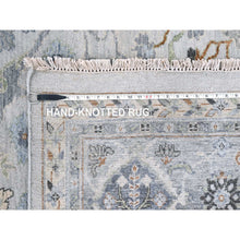 Load image into Gallery viewer, 10&#39;x10&#39; Chiffon White, Hand Knotted, Denser Weave, Oushak with Floral Motifs, Pure Wool, Square, Oriental Rug FWR60660