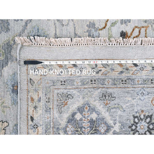 10'x10' Chiffon White, Hand Knotted, Denser Weave, Oushak with Floral Motifs, Pure Wool, Square, Oriental Rug FWR60660