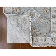 Load image into Gallery viewer, 2&#39;9&quot;x21&#39;9&quot; Cloud Gray Karajeh Design with Tribal Medallions, Hand Knotted, 100% Wool, Natural Dyes, XL Runner, Oriental Rug FWR60666