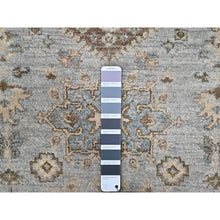 Load image into Gallery viewer, 2&#39;9&quot;x21&#39;10&quot; Misty Gray, Pure Wool, Hand Knotted, Karajeh Design with Tribal Medallions, Vegetable Dyes, XL Runner, Oriental Rug FWR60672
