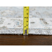 Load image into Gallery viewer, 2&#39;9&quot;x21&#39;10&quot; Misty Gray, Pure Wool, Hand Knotted, Karajeh Design with Tribal Medallions, Vegetable Dyes, XL Runner, Oriental Rug FWR60672