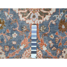 Load image into Gallery viewer, 7&#39;10&quot;x9&#39;8&quot; Aegean Blue, Antiqued Sultanabad Design, Zero Pile, Shaved Low, Distressed, 100% Wool, Hand Knotted, Oriental Rug FWR60720
