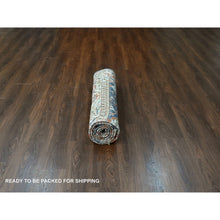 Load image into Gallery viewer, 7&#39;10&quot;x9&#39;8&quot; Aegean Blue, Antiqued Sultanabad Design, Zero Pile, Shaved Low, Distressed, 100% Wool, Hand Knotted, Oriental Rug FWR60720