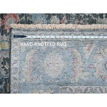Load image into Gallery viewer, 7&#39;8&quot;x9&#39;6&quot; Charcoal Black, Cropped Thin, Antiqued Zeigler Mahal With Zero Pile, Hand Knotted, 100% Wool, Oriental Rug FWR60804