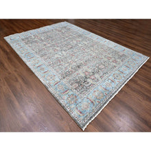 Load image into Gallery viewer, 8&#39;6&quot;x11&#39;5&quot; Charcoal Black, Abrash Persian Design, 100% Pure Wool, Zero Pile, Shaved Low, Hand Knotted, Oriental Rug FWR60810