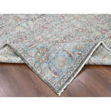 Load image into Gallery viewer, 8&#39;6&quot;x11&#39;5&quot; Charcoal Black, Abrash Persian Design, 100% Pure Wool, Zero Pile, Shaved Low, Hand Knotted, Oriental Rug FWR60810