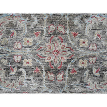 Load image into Gallery viewer, 8&#39;6&quot;x11&#39;5&quot; Charcoal Black, Abrash Persian Design, 100% Pure Wool, Zero Pile, Shaved Low, Hand Knotted, Oriental Rug FWR60810