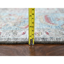 Load image into Gallery viewer, 8&#39;6&quot;x11&#39;5&quot; Charcoal Black, Abrash Persian Design, 100% Pure Wool, Zero Pile, Shaved Low, Hand Knotted, Oriental Rug FWR60810