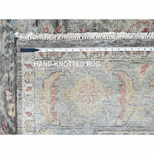 Load image into Gallery viewer, 8&#39;6&quot;x11&#39;5&quot; Charcoal Black, Abrash Persian Design, 100% Pure Wool, Zero Pile, Shaved Low, Hand Knotted, Oriental Rug FWR60810