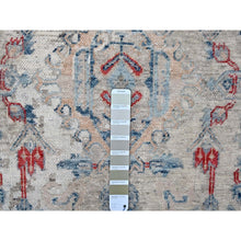 Load image into Gallery viewer, 8&#39;9&quot;x11&#39;9&quot; Shades Of Blue, Antiqued Tabriz Design, Distressed With Abrash, Zero Pile, Shaved Low, 100% Wool, Hand Knotted, Oriental Rug FWR60852