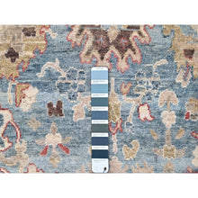 Load image into Gallery viewer, 7&#39;8&quot;x9&#39;8&quot; Maya Blue, Antiqued Tabriz With All Over Leaf Design, Distressed, Zero Pile, Shaved Low, Pure Wool, Hand Knotted, Oriental Rug FWR60876