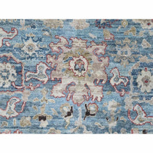 Load image into Gallery viewer, 7&#39;8&quot;x9&#39;8&quot; Maya Blue, Antiqued Tabriz With All Over Leaf Design, Distressed, Zero Pile, Shaved Low, Pure Wool, Hand Knotted, Oriental Rug FWR60876