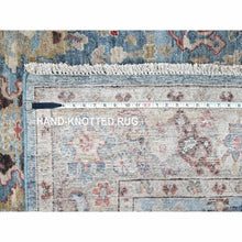 Load image into Gallery viewer, 7&#39;8&quot;x9&#39;8&quot; Maya Blue, Antiqued Tabriz With All Over Leaf Design, Distressed, Zero Pile, Shaved Low, Pure Wool, Hand Knotted, Oriental Rug FWR60876