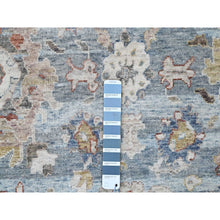Load image into Gallery viewer, 9&#39;x11&#39;9&quot; Ruddy Blue, Antiqued Persian Ziegler Mahal Design, Distressed, All Over Leaf Pattern, Zero Pile, Shaved Low, 100% Wool, Hand Knotted, Oriental Rug FWR60882