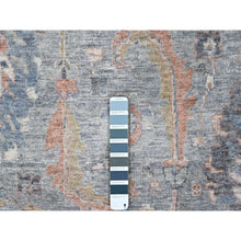 Load image into Gallery viewer, 12&#39;x14&#39;10&quot; Stone Blue, Antiqued Persian Ziegler Mahal Design, Distressed, Zero Pile, Shaved Low, 100% Wool, Hand Knotted, Oversized, Oriental Rug FWR60930
