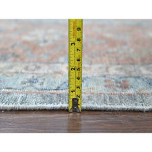Load image into Gallery viewer, 12&#39;x14&#39;10&quot; Stone Blue, Antiqued Persian Ziegler Mahal Design, Distressed, Zero Pile, Shaved Low, 100% Wool, Hand Knotted, Oversized, Oriental Rug FWR60930