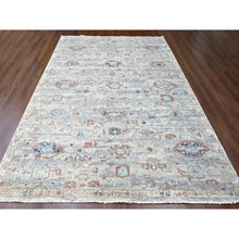Load image into Gallery viewer, 9&#39;6&quot;x13&#39;7&quot; Shades Of Gray, Abrash Persian With All Over Leaf Design, 100% Pure Wool, Zero Pile, Shaved Low, Hand Knotted, Oriental Rug FWR60948