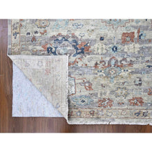 Load image into Gallery viewer, 9&#39;6&quot;x13&#39;7&quot; Shades Of Gray, Abrash Persian With All Over Leaf Design, 100% Pure Wool, Zero Pile, Shaved Low, Hand Knotted, Oriental Rug FWR60948
