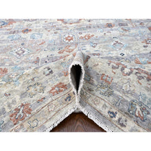 Load image into Gallery viewer, 9&#39;6&quot;x13&#39;7&quot; Shades Of Gray, Abrash Persian With All Over Leaf Design, 100% Pure Wool, Zero Pile, Shaved Low, Hand Knotted, Oriental Rug FWR60948
