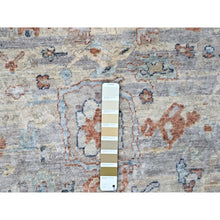 Load image into Gallery viewer, 9&#39;6&quot;x13&#39;7&quot; Shades Of Gray, Abrash Persian With All Over Leaf Design, 100% Pure Wool, Zero Pile, Shaved Low, Hand Knotted, Oriental Rug FWR60948