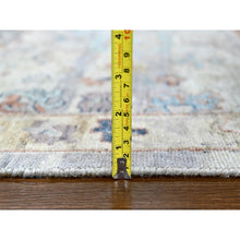 Load image into Gallery viewer, 9&#39;6&quot;x13&#39;7&quot; Shades Of Gray, Abrash Persian With All Over Leaf Design, 100% Pure Wool, Zero Pile, Shaved Low, Hand Knotted, Oriental Rug FWR60948