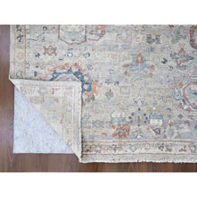 Load image into Gallery viewer, 8&#39;6&quot;x11&#39;3&quot; Misty Gray, Abrash Persian With All Over Leaf Design, 100% Pure Wool, Zero Pile, Shaved Low, Hand Knotted, Oriental Rug FWR60954