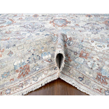 Load image into Gallery viewer, 8&#39;6&quot;x11&#39;3&quot; Misty Gray, Abrash Persian With All Over Leaf Design, 100% Pure Wool, Zero Pile, Shaved Low, Hand Knotted, Oriental Rug FWR60954