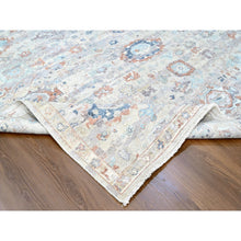 Load image into Gallery viewer, 8&#39;6&quot;x11&#39;3&quot; Misty Gray, Abrash Persian With All Over Leaf Design, 100% Pure Wool, Zero Pile, Shaved Low, Hand Knotted, Oriental Rug FWR60954
