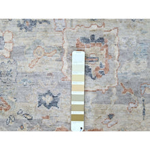 Load image into Gallery viewer, 8&#39;6&quot;x11&#39;3&quot; Misty Gray, Abrash Persian With All Over Leaf Design, 100% Pure Wool, Zero Pile, Shaved Low, Hand Knotted, Oriental Rug FWR60954