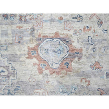Load image into Gallery viewer, 8&#39;6&quot;x11&#39;3&quot; Misty Gray, Abrash Persian With All Over Leaf Design, 100% Pure Wool, Zero Pile, Shaved Low, Hand Knotted, Oriental Rug FWR60954