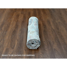 Load image into Gallery viewer, 8&#39;6&quot;x11&#39;3&quot; Misty Gray, Abrash Persian With All Over Leaf Design, 100% Pure Wool, Zero Pile, Shaved Low, Hand Knotted, Oriental Rug FWR60954