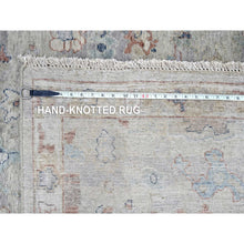 Load image into Gallery viewer, 8&#39;6&quot;x11&#39;3&quot; Misty Gray, Abrash Persian With All Over Leaf Design, 100% Pure Wool, Zero Pile, Shaved Low, Hand Knotted, Oriental Rug FWR60954