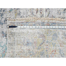Load image into Gallery viewer, 7&#39;9&quot;x10&#39; Burlywood Brown, Colorful Diamond Motif, Natural Wool with Sari Silk, Textured Pile, Hand Knotted, Oriental Rug FWR457146