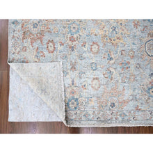 Load image into Gallery viewer, 9&#39;10&quot;x13&#39;10&quot; Misty Gray, Hand Knotted, Caucasian Gul Motifs, Zero Pile With Distinct Abrash, Distressed And Sheared Down, Pure Wool, Oriental Rug FWR61002